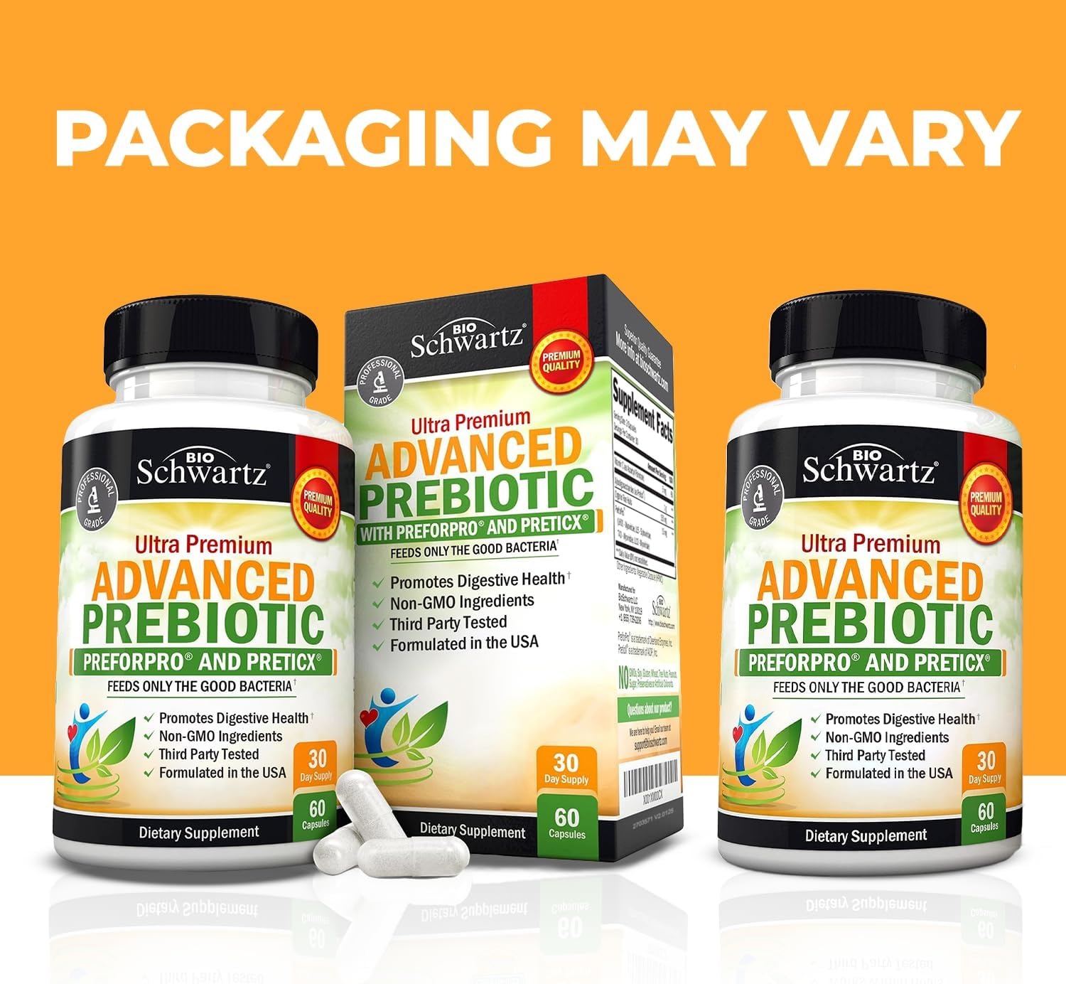 image:imageAdvanced Prebiotics for Digestive Health Fast Acting Gut Health Supplement with Clinically Validated Prebiotics for Women amp Men for Healthy Gut Flora Bloating amp Immune Support 1 Month Supply60 Count Pack of 1