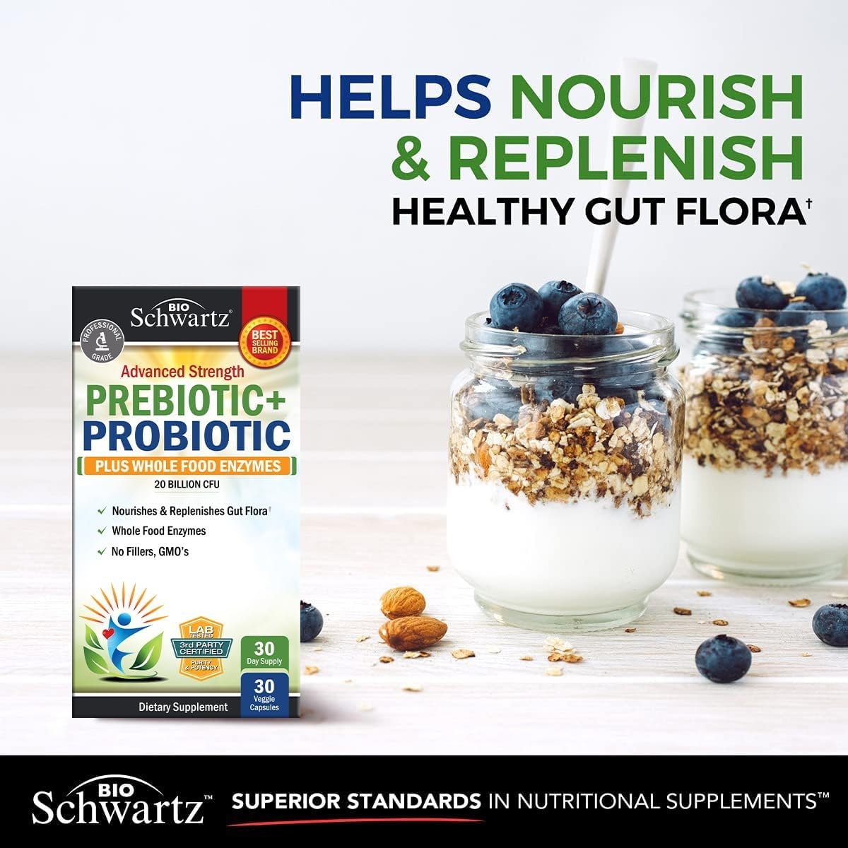 image:imageAdvanced Strength Pre and Probiotics Supplement with Digestive Enzymes 1 Month Supply Plus 15 Day Cleanse for Colon and Gut Health