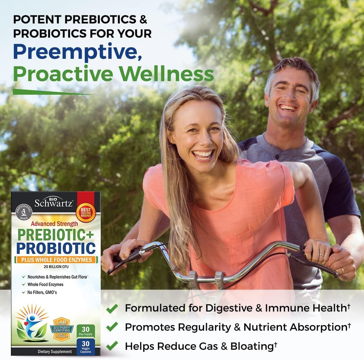 image:imageAdvanced Strength Pre and Probiotics Supplement with Digestive Enzymes 1 Month Supply Plus 15 Day Cleanse for Colon and Gut Health