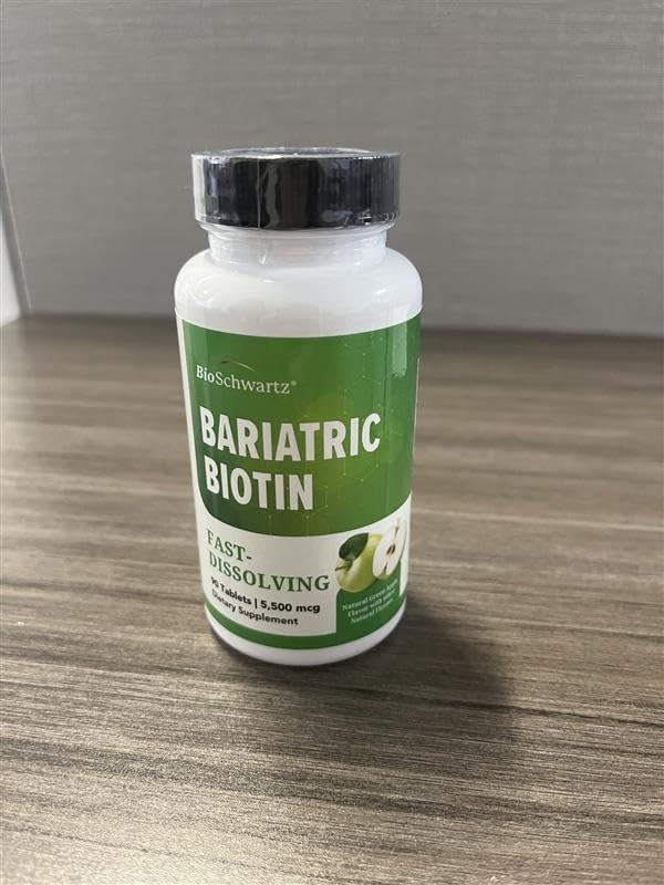 image:imageBioSchwartz Bariatric B12 Plus Dissolvable Tablets 1000mcg Vitamin B12 Vitamin B6 Folate Biotin Cherry Strawberry Flavor 3Month Supply Third Party Tested for Bariatric Patients 90 CountBariatric Biotin 90 Count