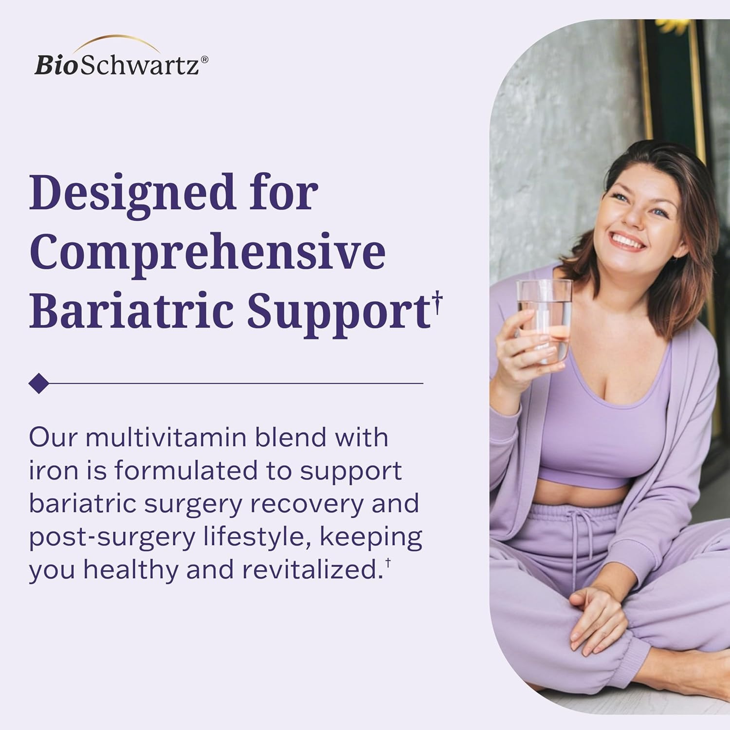 image:imageBioSchwartz Bariatric B12 Plus Dissolvable Tablets 1000mcg Vitamin B12 Vitamin B6 Folate Biotin Cherry Strawberry Flavor 3Month Supply Third Party Tested for Bariatric Patients 90 CountBariatric Multivitamin with Iron 60 Count
