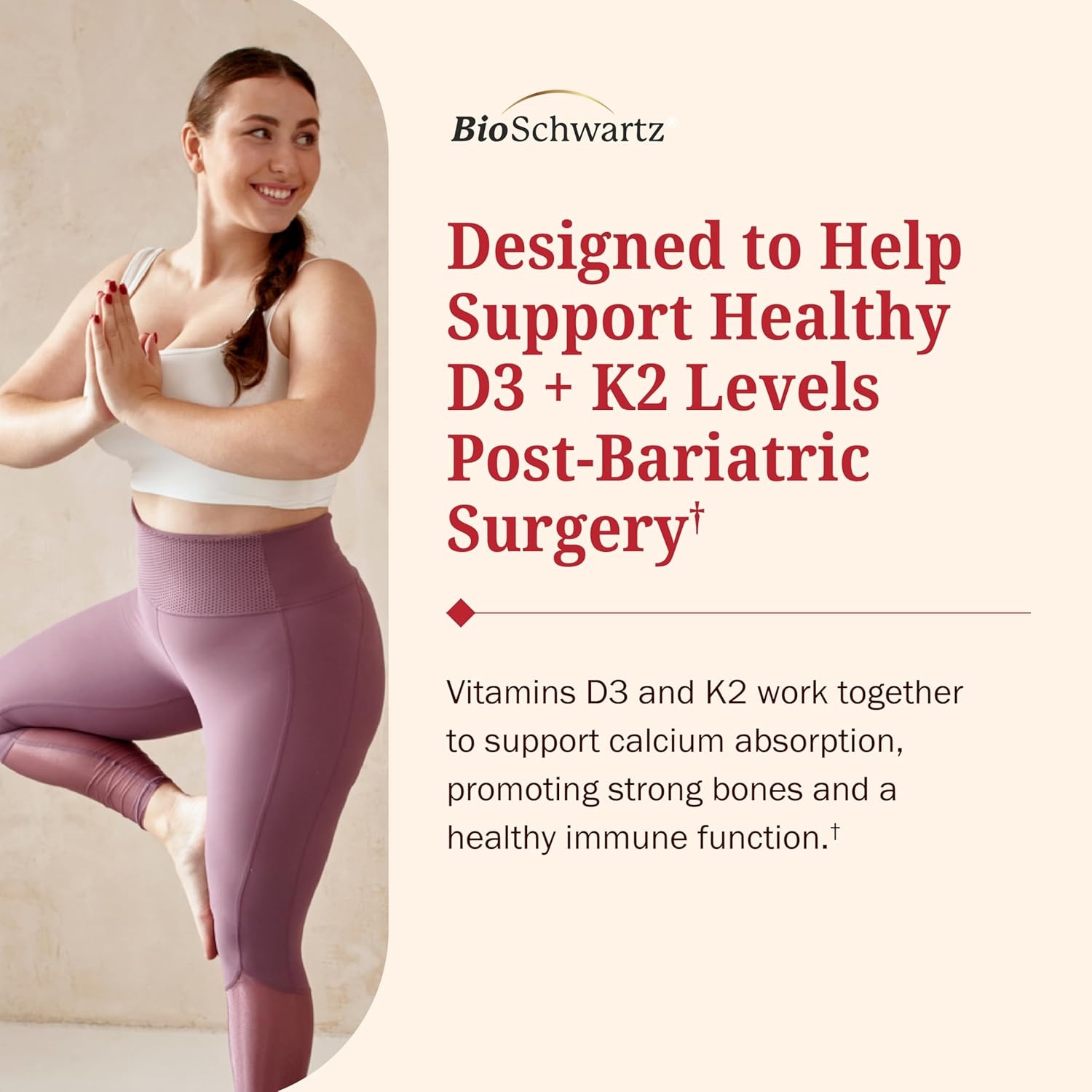 image:imageBioSchwartz Bariatric B12 Plus Dissolvable Tablets 1000mcg Vitamin B12 Vitamin B6 Folate Biotin Cherry Strawberry Flavor 3Month Supply Third Party Tested for Bariatric Patients 90 CountBariatric D3K2 90 Count