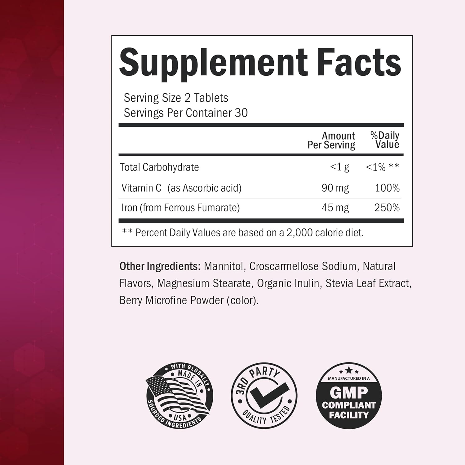 image:imageBioSchwartz Bariatric B12 Plus Dissolvable Tablets 1000mcg Vitamin B12 Vitamin B6 Folate Biotin Cherry Strawberry Flavor 3Month Supply Third Party Tested for Bariatric Patients 90 CountBariatric Vitamin C with Iron 60 Count