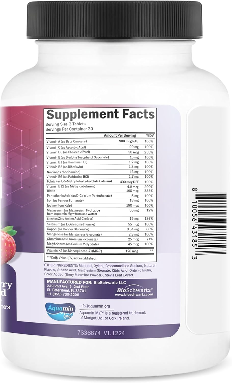 image:imageBioSchwartz Bariatric B12 Plus Dissolvable Tablets 1000mcg Vitamin B12 Vitamin B6 Folate Biotin Cherry Strawberry Flavor 3Month Supply Third Party Tested for Bariatric Patients 90 CountBariatric Multivitamin with Iron 60 Count
