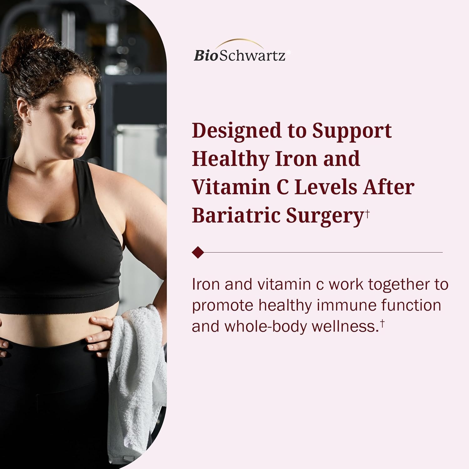 image:imageBioSchwartz Bariatric B12 Plus Dissolvable Tablets 1000mcg Vitamin B12 Vitamin B6 Folate Biotin Cherry Strawberry Flavor 3Month Supply Third Party Tested for Bariatric Patients 90 CountBariatric Vitamin C with Iron 60 Count