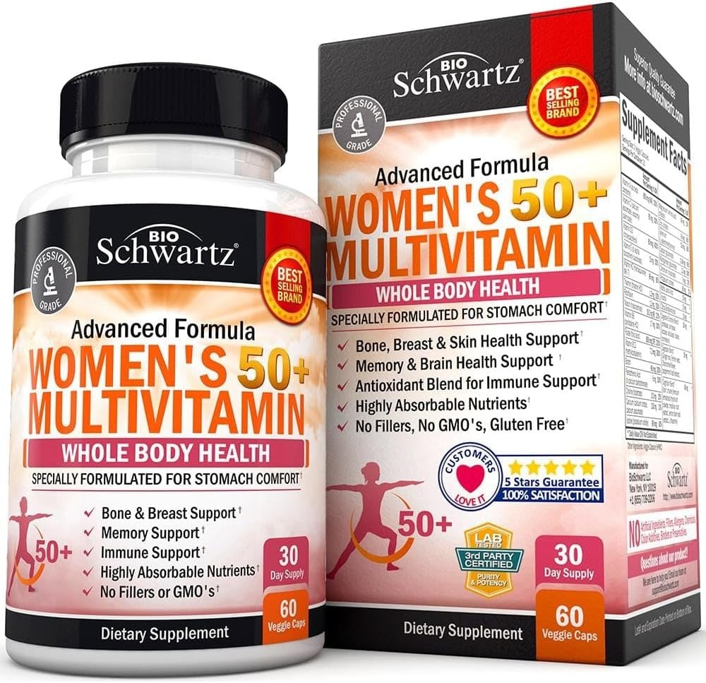 image:imageBioSchwartz Daily Multivitamin for Women 50 amp Over 1 Month Supply Plus Bone Strength Mineral Supplement with Calcium and Magnesium 1 Month Supply