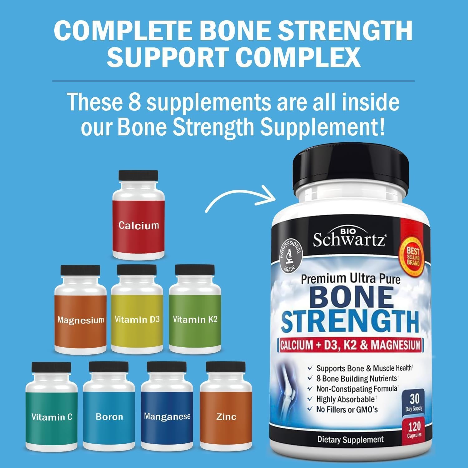 image:imageBioSchwartz Daily Multivitamin for Women 50 amp Over 1 Month Supply Plus Bone Strength Mineral Supplement with Calcium and Magnesium 1 Month Supply