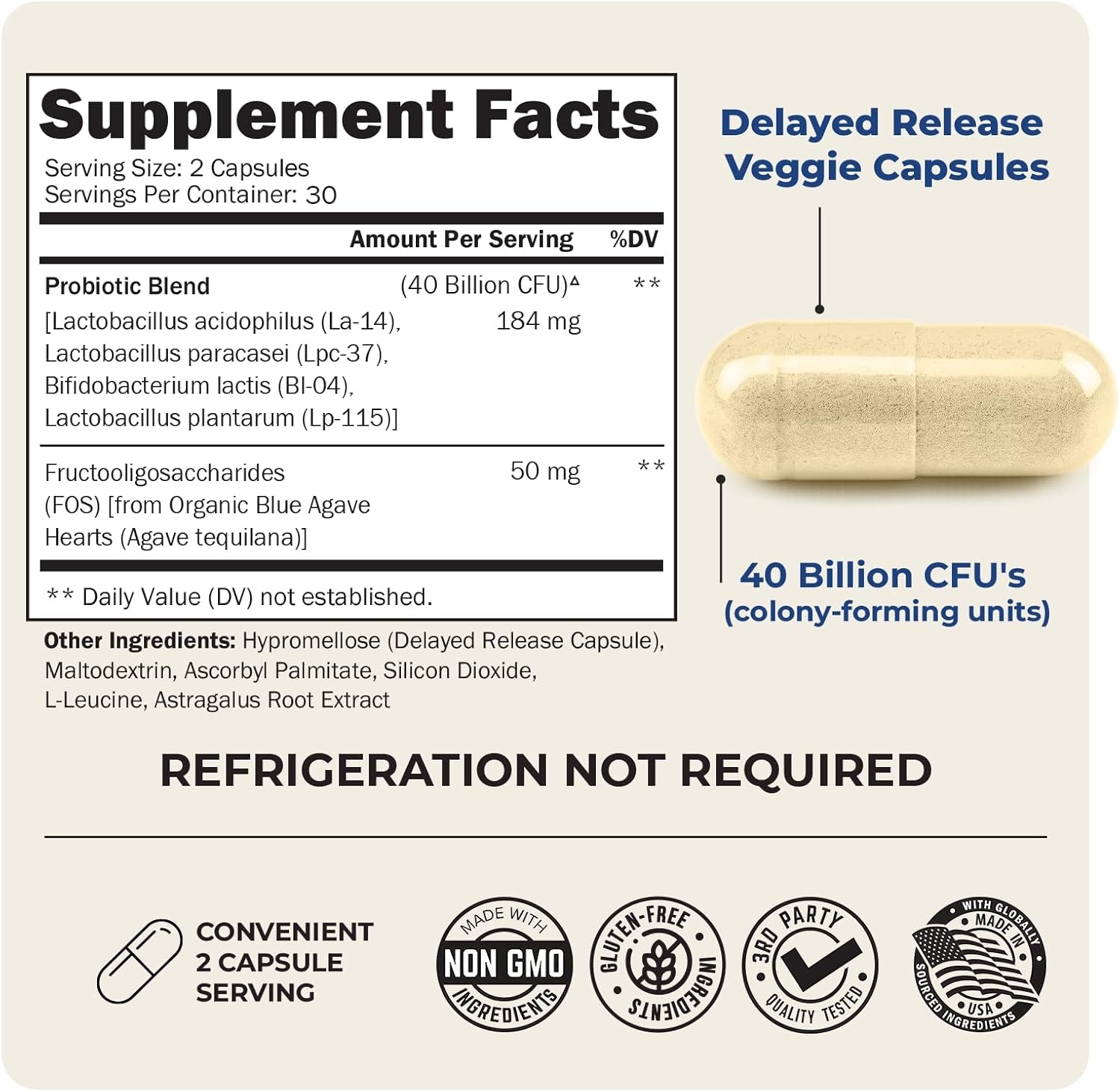 image:imageBioSchwartz Daily Probiotic Nutritional Supplement 40 Billion CFU for Gut Health Probiotics for Men and Women Digestive Health with Astragalus amp Lactobacillus Shelf Stable 60 Count60 Count Pack of 1