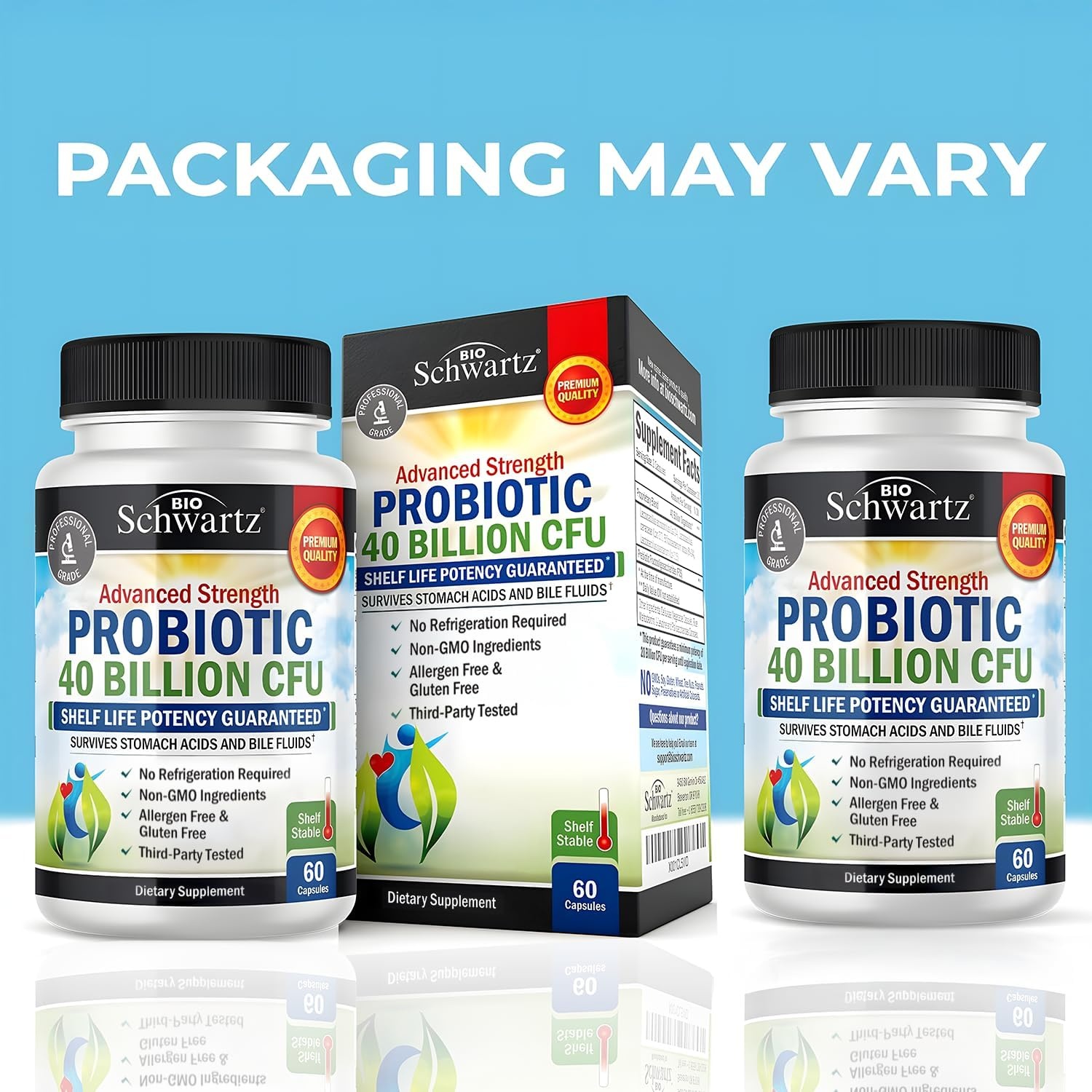 image:imageBioSchwartz Daily Probiotic Nutritional Supplement 40 Billion CFU for Gut Health Probiotics for Men and Women Digestive Health with Astragalus amp Lactobacillus Shelf Stable 60 Count60 Count Pack of 1