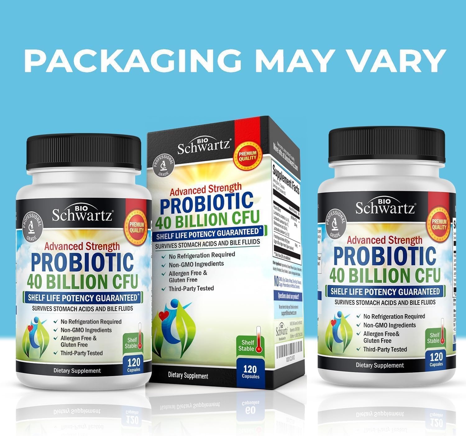 image:imageBioSchwartz Daily Probiotic Nutritional Supplement 40 Billion CFU for Gut Health Probiotics for Men and Women Digestive Health with Astragalus amp Lactobacillus Shelf Stable 60 Count120 Count Pack of 1