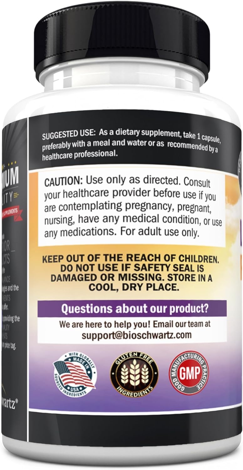 image:imageBioSchwartz Glutathione Supplement 500mg Liver Detox with Quercetin Vitamin C Milk Thistle Alpha Lipoic Acid Immune Support Pill Enhanced Immunity Defense Health Formula 60 Capsules30 Count Pack of 1