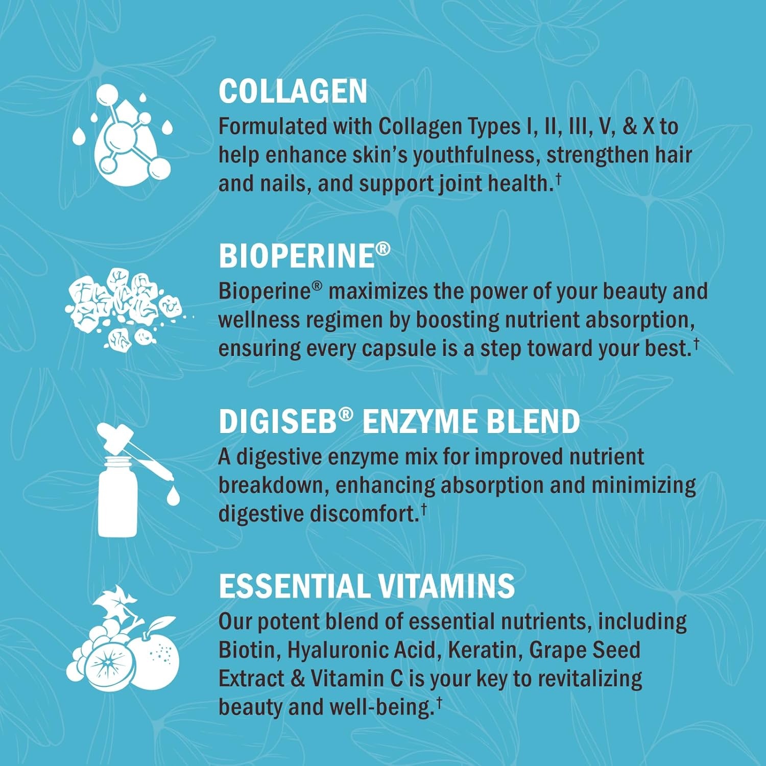image:imageBioSchwartz Hydrolyzed Collagen Peptide Capsules Multi Collagen Supplements for Women Types I II III V X with Vitamin C Biotin Keratin and Hyaluronic Acid for Skin Hair amp Nails 135ct135 Count Pack of 1