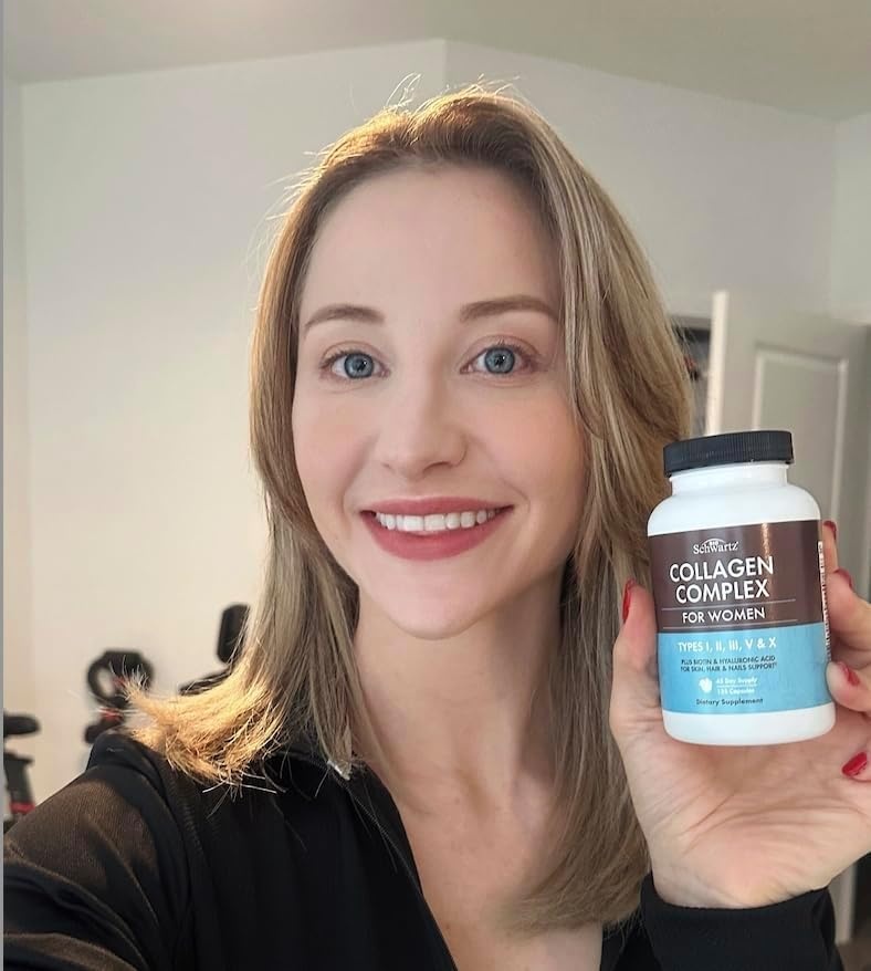 image:imageBioSchwartz Hydrolyzed Collagen Peptide Capsules Multi Collagen Supplements for Women Types I II III V X with Vitamin C Biotin Keratin and Hyaluronic Acid for Skin Hair amp Nails 135ct135 Count Pack of 1