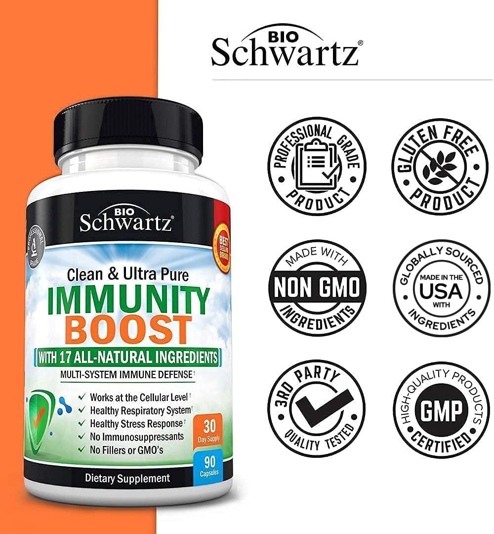 image:imageBioSchwartz Respiratory amp Immune Lung Support Supplement with Quercetin 1 Month Supply Plus 17 in 1 Immune Support Supplement with Antioxidants 1 Month Supply