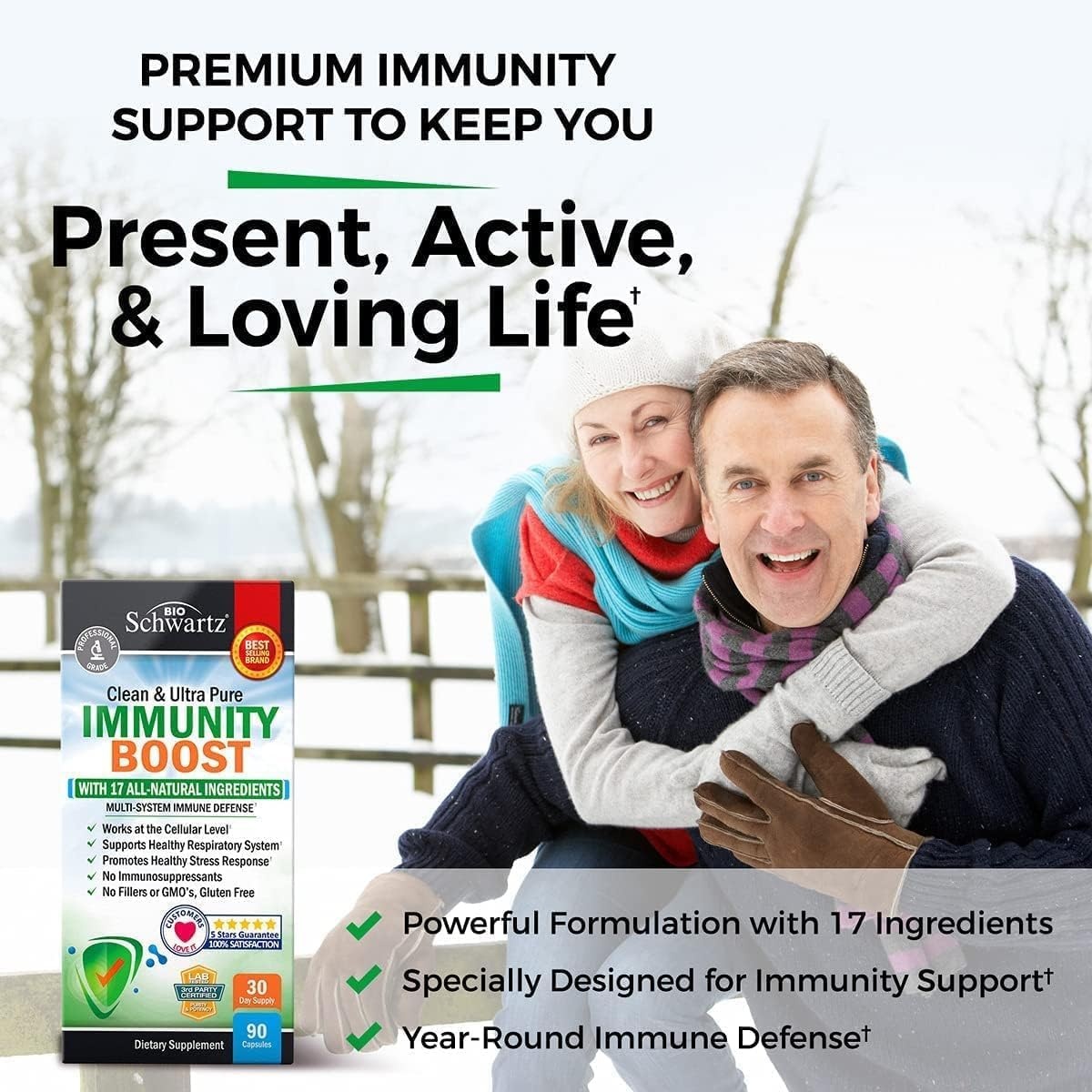 image:imageBioSchwartz Respiratory amp Immune Lung Support Supplement with Quercetin 1 Month Supply Plus 17 in 1 Immune Support Supplement with Antioxidants 1 Month Supply