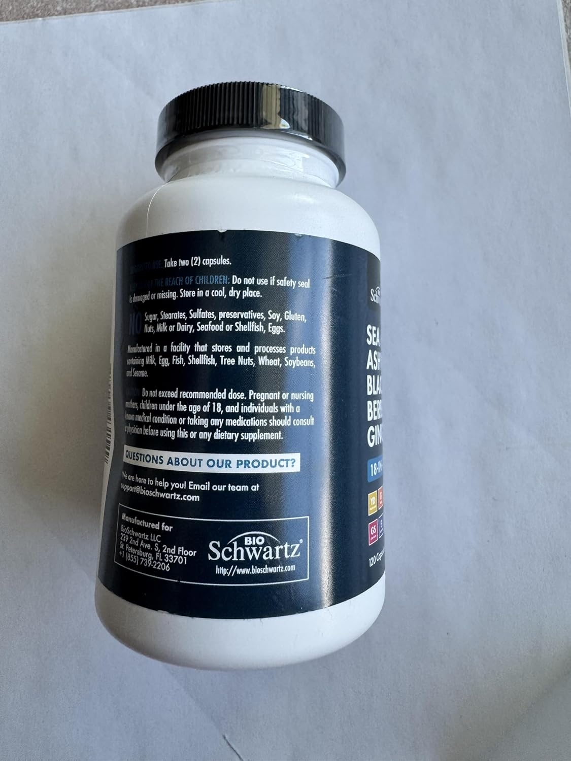 image:imageBioSchwartz Sea Moss Black Seed Oil Ashwagandha Ginger Supplement with Turmeric Berberine HCI Burdock Bladderwrack Resveratrol Elderberry Manuka Honey Apple Cider Vinegar ACV 120 Sea Moss Capsules120 Count Pack of 1
