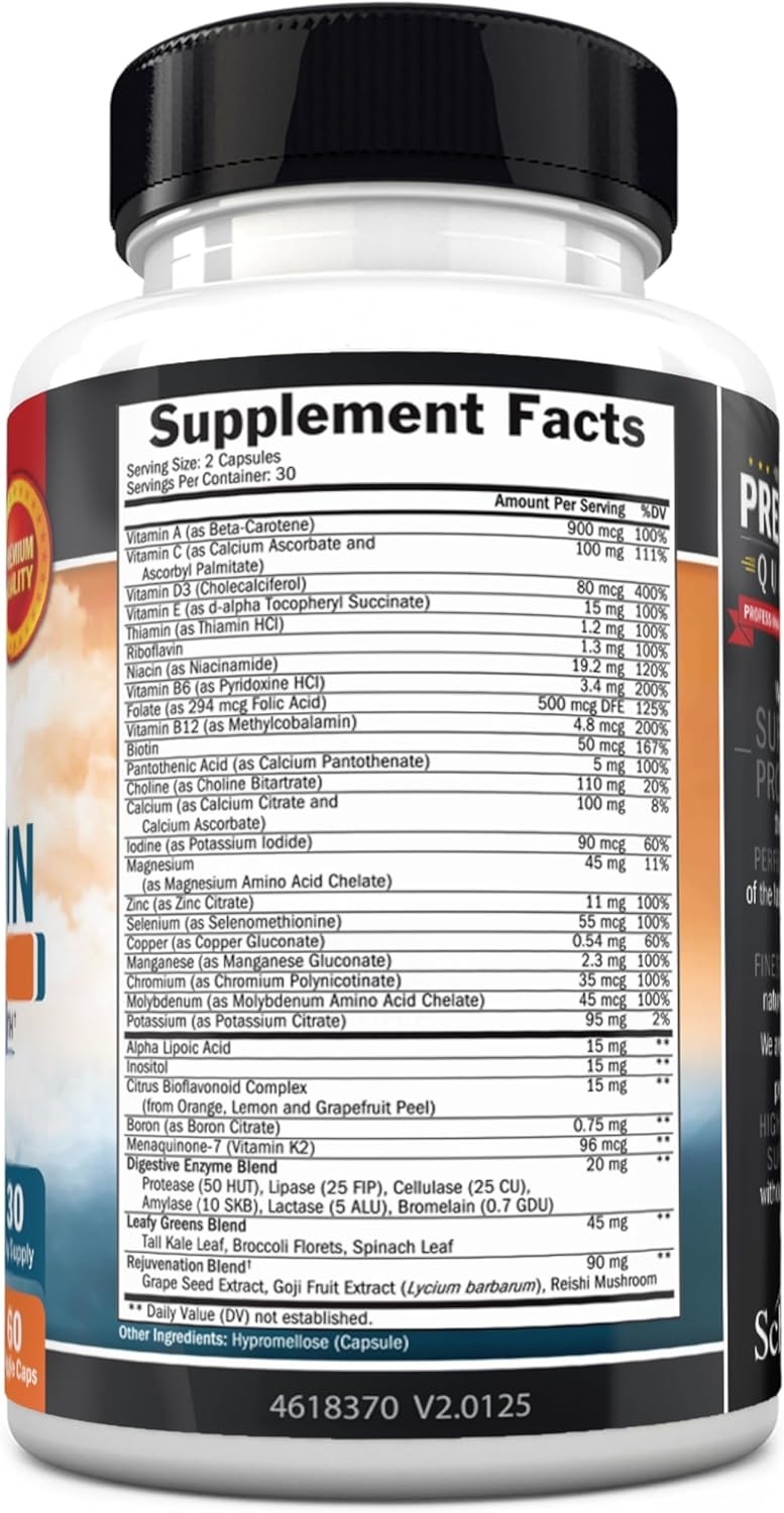 image:imageDaily Multivitamin for Women 50 amp Over Memory Support Supplement Promotes Stress Reduction amp Healthy Immune Response Womens Multivitamin Supplement Designed for Stomach Comfort 60 CapsulesMens Multivitamin 60 Count