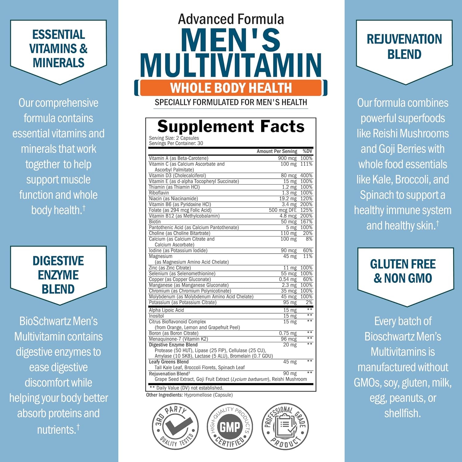 image:imageDaily Multivitamin for Women 50 amp Over Memory Support Supplement Promotes Stress Reduction amp Healthy Immune Response Womens Multivitamin Supplement Designed for Stomach Comfort 60 CapsulesMens Multivitamin 60 Count