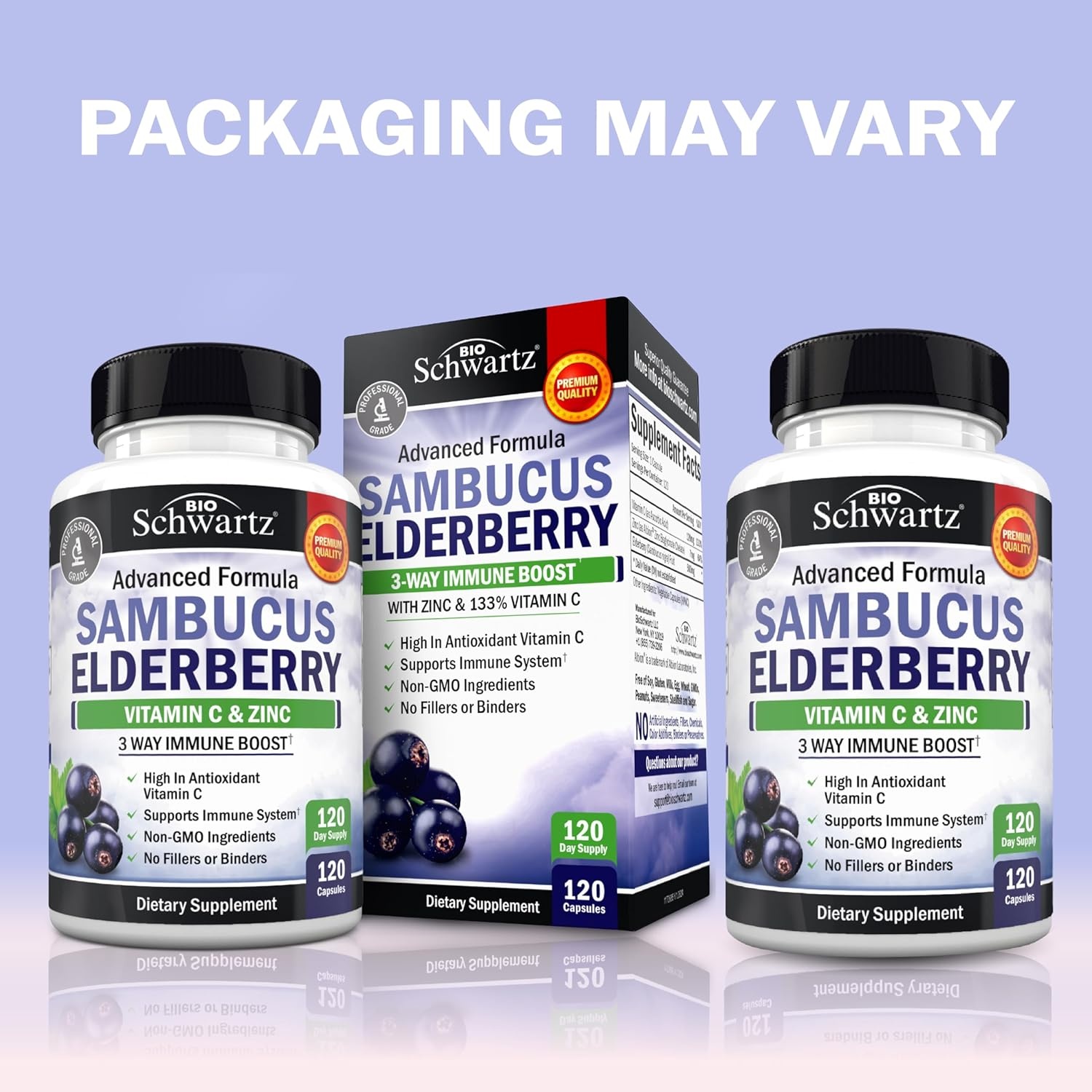 image:imageElderberry Capsules with Zinc and Vitamin C for Adults Immune Support Vitamins for Women and Men Black Sambucus Elderberry Vitamin C and Zinc Immune Defense Multiminerals Supplement 60 Count120 Count Pack of 1