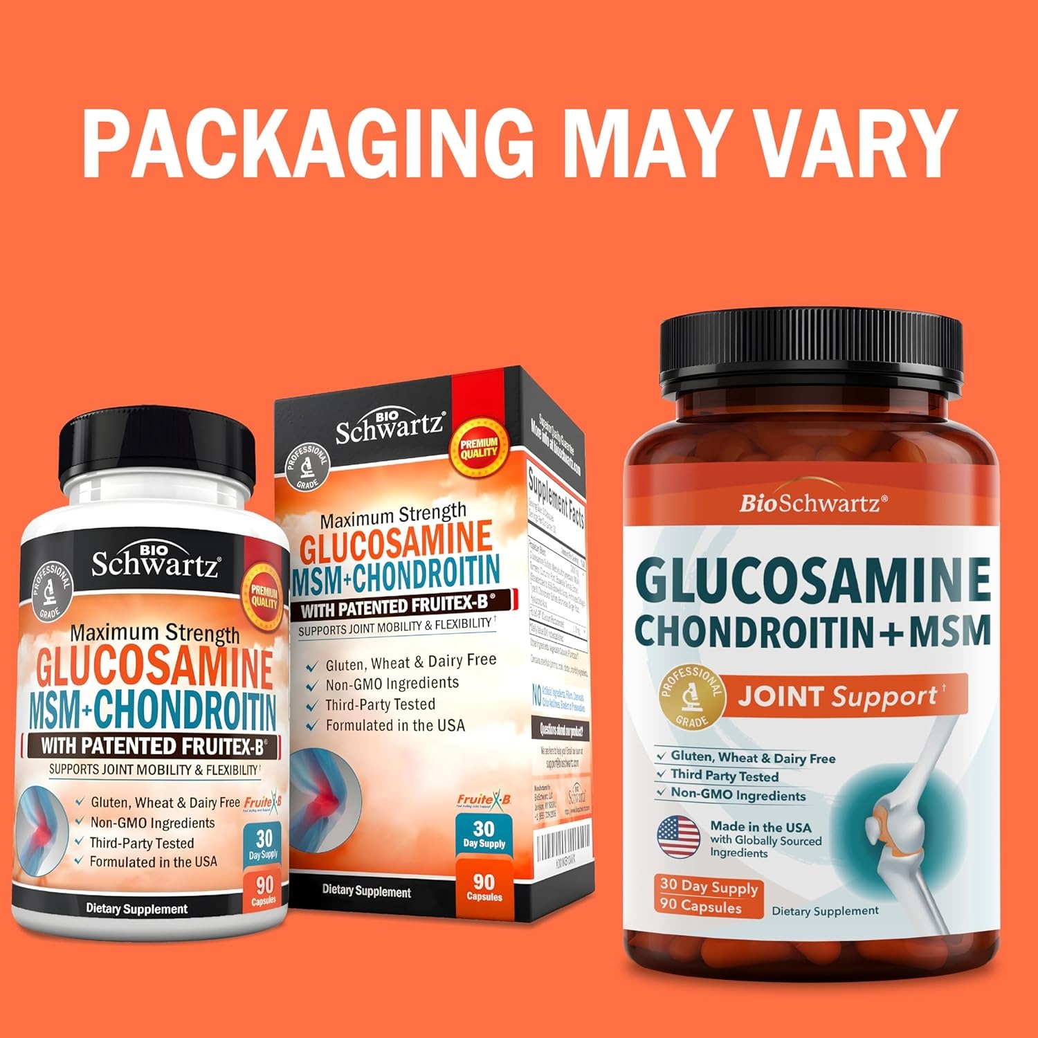 image:imageGlucosamine Chondroitin MSM Joint Support Supplement Collagen Peptides Turmeric and Ginger Hyaluronic Acid Glucosamine Chondroitin Sulfate for Joint Comfort Gluten Free Non GMO 90 Capsules90 Count Pack of 1