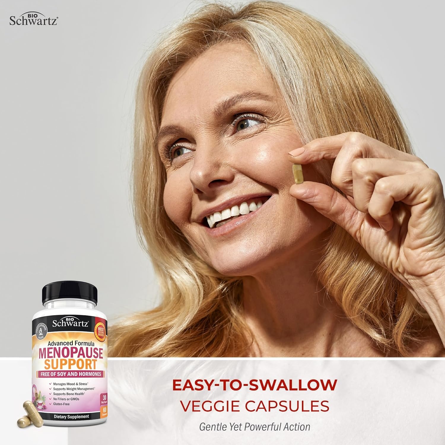 image:imageHerbal Menopause Support for Women Supports Healthy Mood and Balance with Milk Thistle Chasteberry Black Cohosh Red Clover Turmeric Ginger Menopause Supplements for Women 60 Veggie Capsules