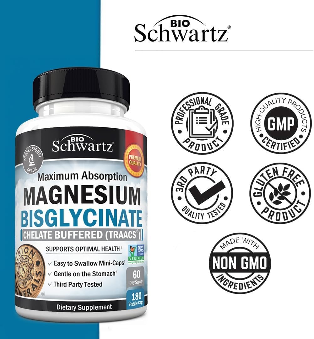 image:imageMagnesium Bisglycinate Powder Chelated Supplement High Absorption Magnesium Glycinate Powder Supplement for Women and Men Sleep Muscle Bone amp Joint Support NonGMO Chelate 237g 60 Servings180 Count Pack of 1
