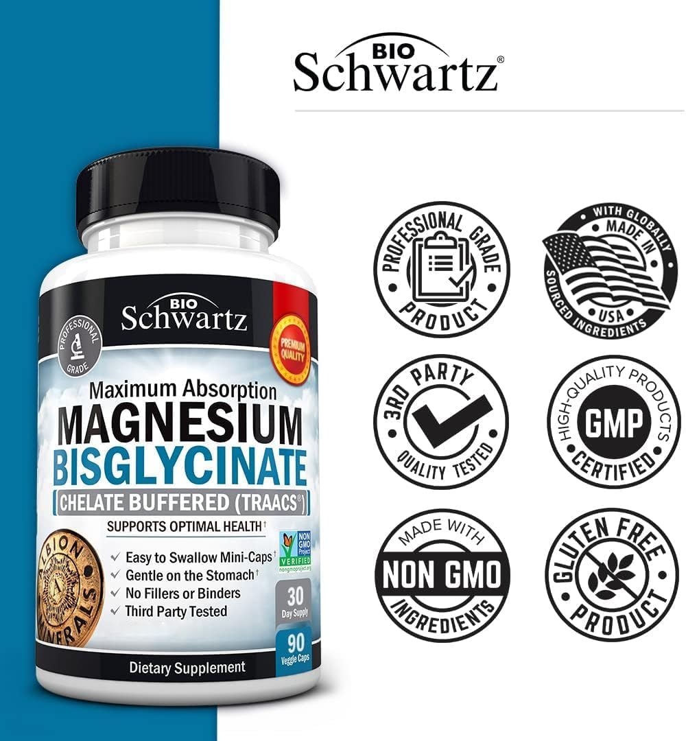 image:imageMagnesium Bisglycinate Powder Chelated Supplement High Absorption Magnesium Glycinate Powder Supplement for Women and Men Sleep Muscle Bone amp Joint Support NonGMO Chelate 237g 60 Servings90 Count Pack of 1