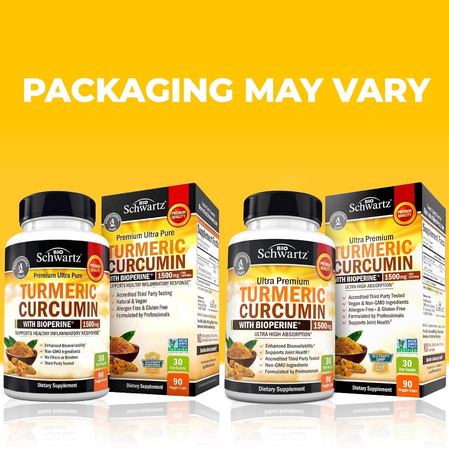 image:imageTurmeric Curcumin with Black Pepper Extract 1500mg High Absorption Ultra Potent Turmeric Supplement with 95 Curcuminoids and BioPerine Non GMO Tumeric Capsules for Joint Support 90 CapsulesUnflavored