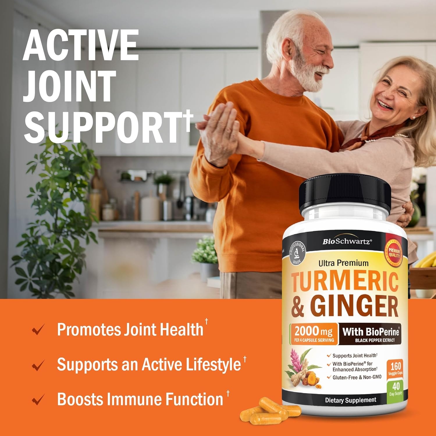 image:imageTurmeric Curcumin with Black Pepper Extract 1500mg High Absorption Ultra Potent Turmeric Supplement with 95 Curcuminoids and BioPerine Non GMO Tumeric Capsules for Joint Support 90 CapsulesUnflavored