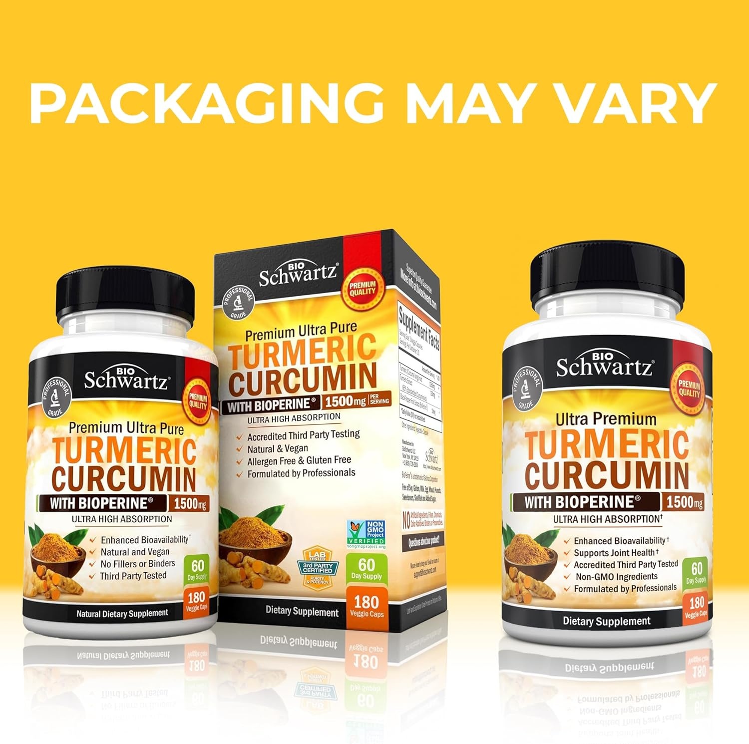 image:imageTurmeric Curcumin with Black Pepper Extract 1500mg High Absorption Ultra Potent Turmeric Supplement with 95 Curcuminoids and BioPerine Non GMO Tumeric Capsules for Joint Support 90 CapsulesUnflavored