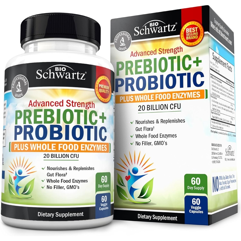 image:imageAdvanced Prebiotics and Probiotics for Women amp Men Immune Digestive amp Gut Health with L Reuteri Inulin Fiber Digestive Enzymes NonGMO GlutenFree DairyFree 30 Capsules60 Count Pack of 1