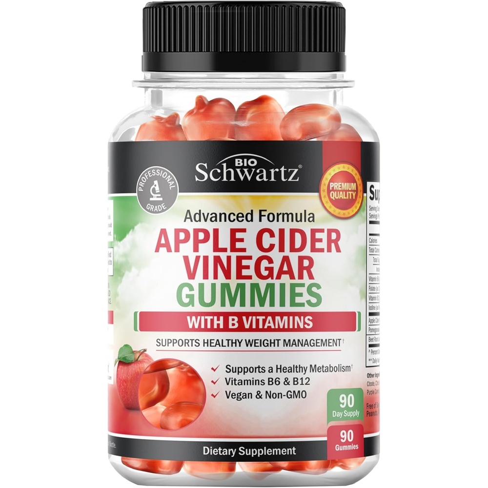 image:imageApple Cider Vinegar Gummies for Weight Loss ACV Gummies with The Mother for Women amp Men Energy Boost Bloat Digestive amp Immune Support Vitamin B12 B6 B 9 Folic Acid Vegan Detox Cleanse 90Ct