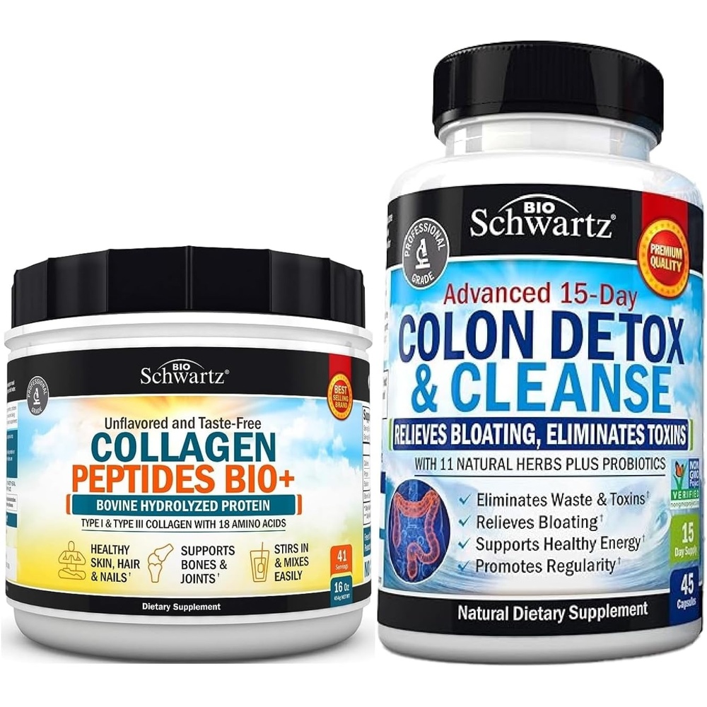 image:imageBioSchwartz 15 Day Cleanse for Colon and Gut Health Plus Hydrolyzed Collagen Peptides Powder 40 Servings