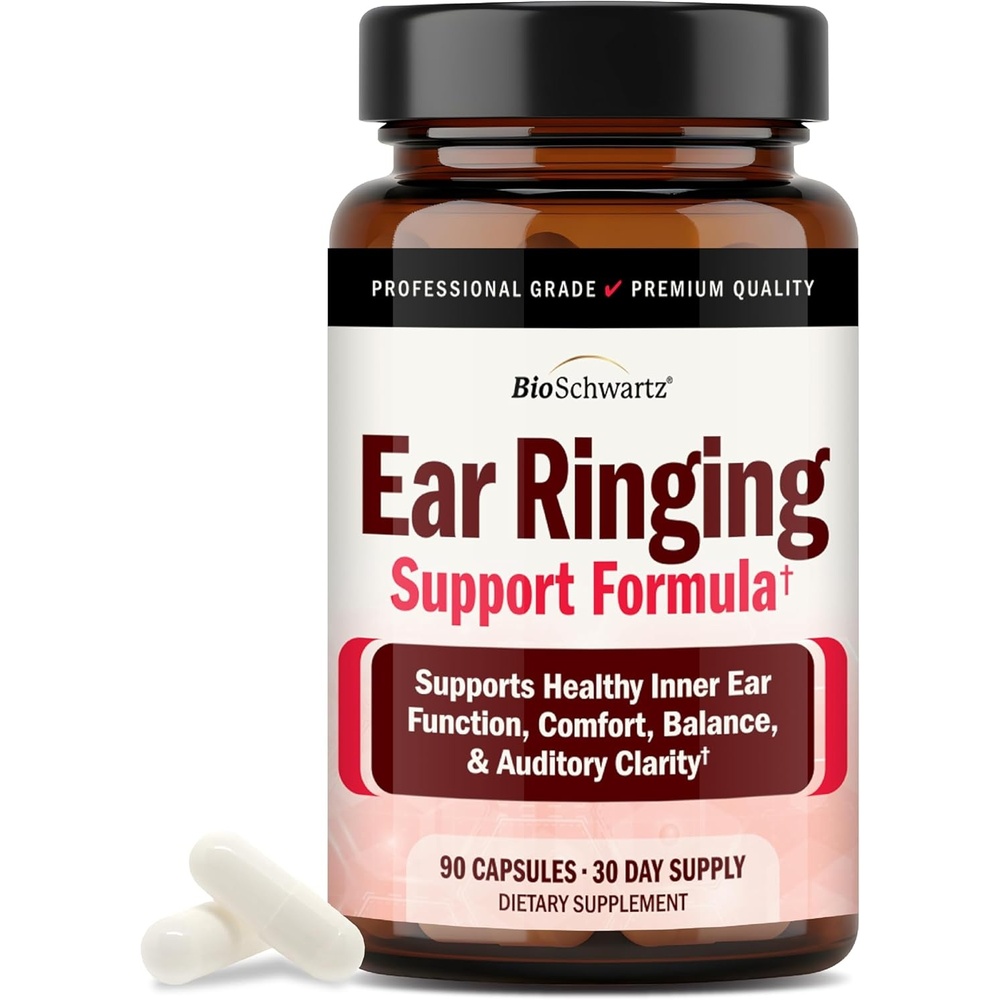 image:imageBioSchwartz Ear Ringing Support Supplement Vitamins C D B1 amp Lemon Bioflavonoid Complex for Ringing Ears Support Made in the USA with Globally Sourced Ingredients 30Day Supply 90 Capsules