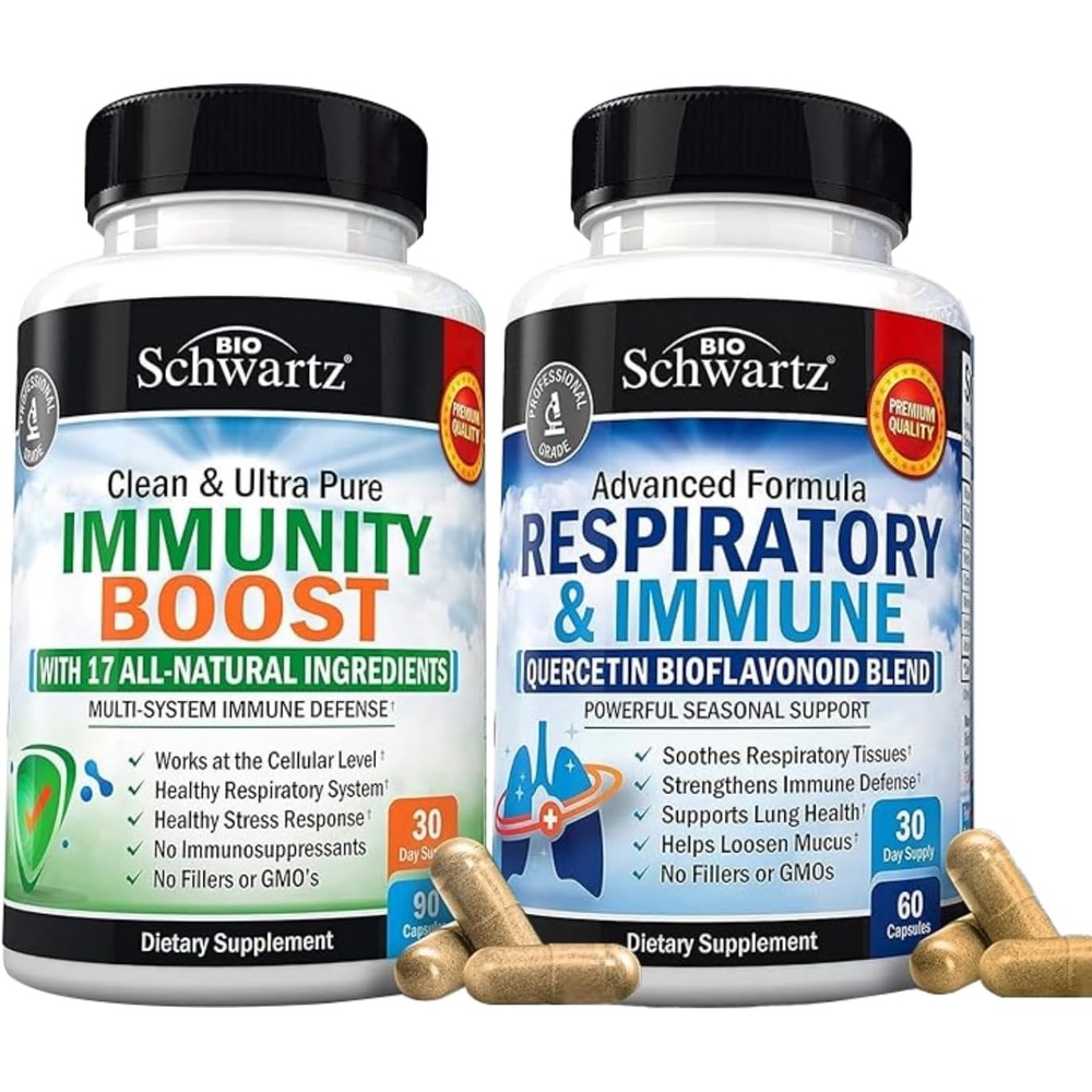 image:imageBioSchwartz Respiratory amp Immune Lung Support Supplement with Quercetin 1 Month Supply Plus 17 in 1 Immune Support Supplement with Antioxidants 1 Month Supply
