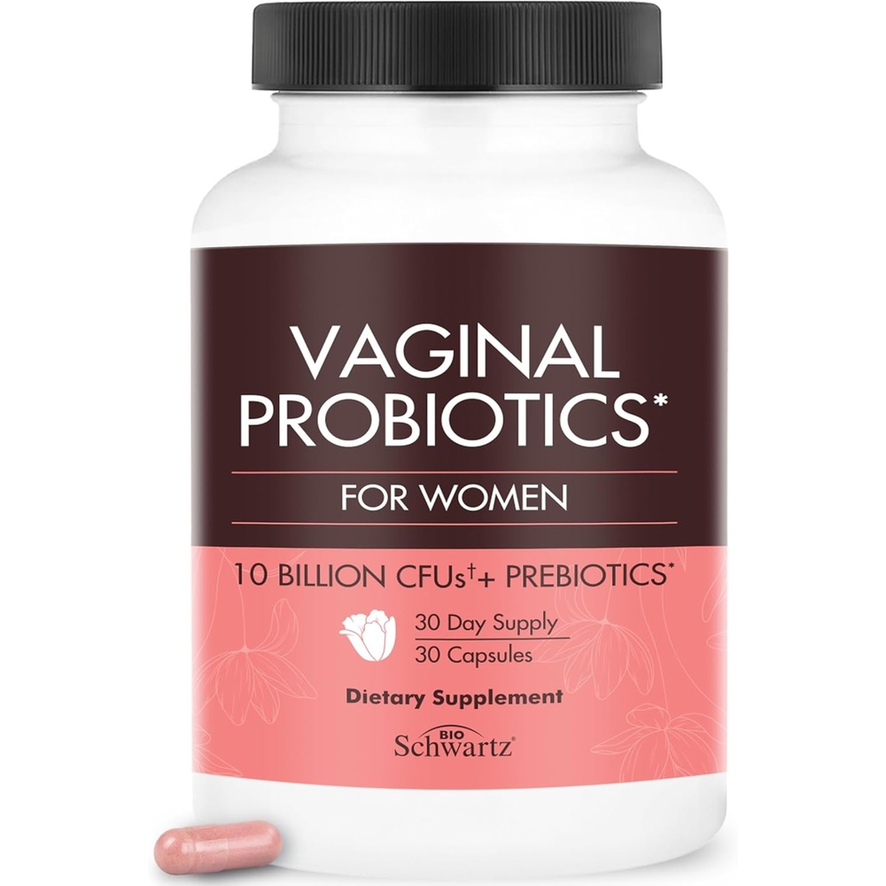 image:imageBioSchwartz Vaginal Probiotics for Women Supplement with Prebiotics Lactobacillus Crispatus  Supports Womens Health by Promoting Healthy Vaginal Odor Flora PH Balance  30 Day Supply 30 Capsules