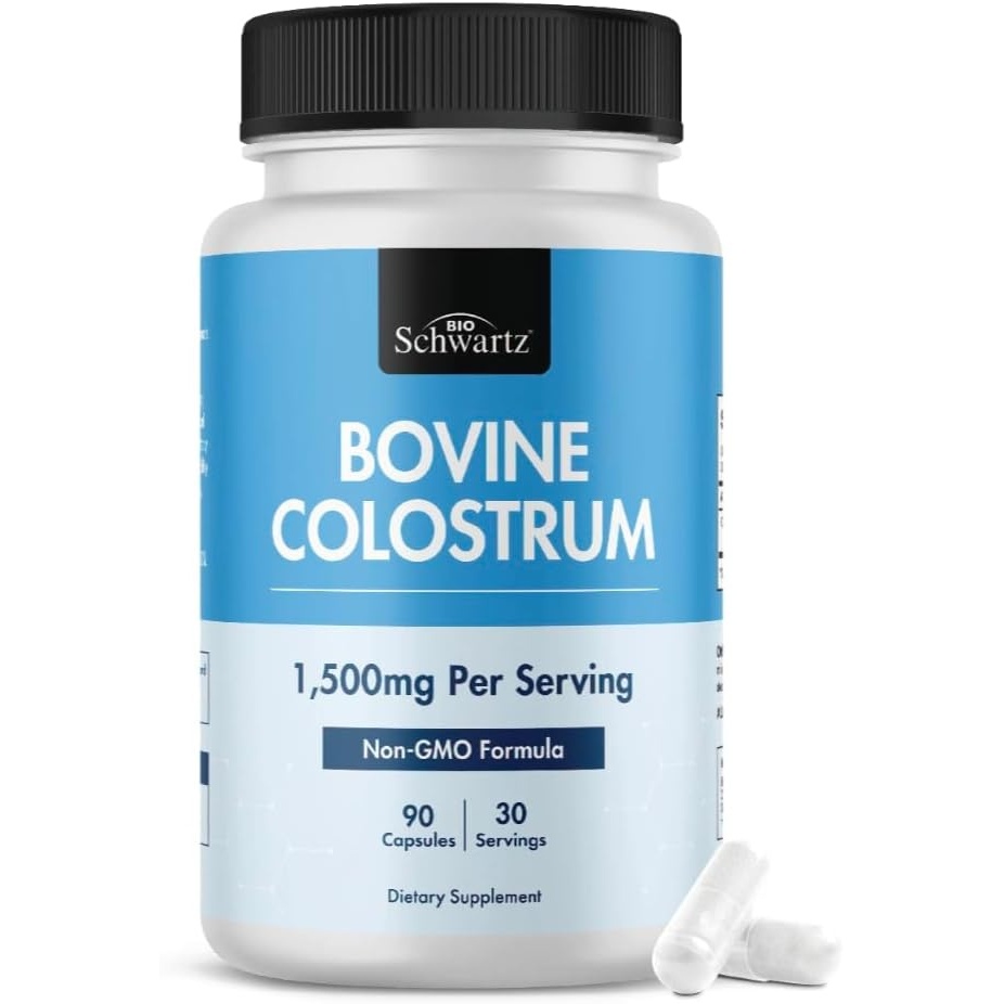 image:imageColostrum Supplement Extra Strength 1500mg Per Serving Grass Fed Colostrum Capsules from Bovine First Milking Supports Gut Health and Immunity for Women and Men NonGMO Gluten Free 90 Count90 Count Pack of 1