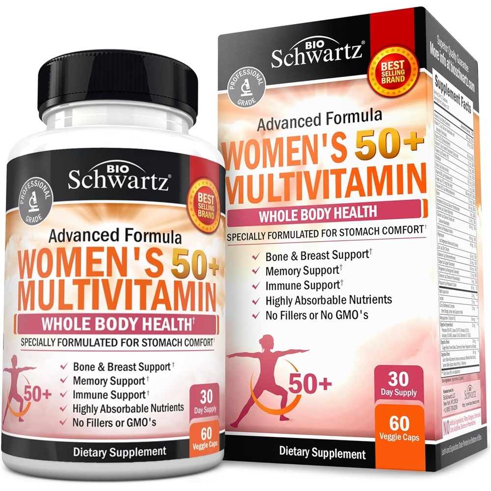 image:imageDaily Multivitamin for Women 50 amp Over Memory Support Supplement Promotes Stress Reduction amp Healthy Immune Response Womens Multivitamin Supplement Designed for Stomach Comfort 60 CapsulesWomens 50 Multivitamin 60 Count