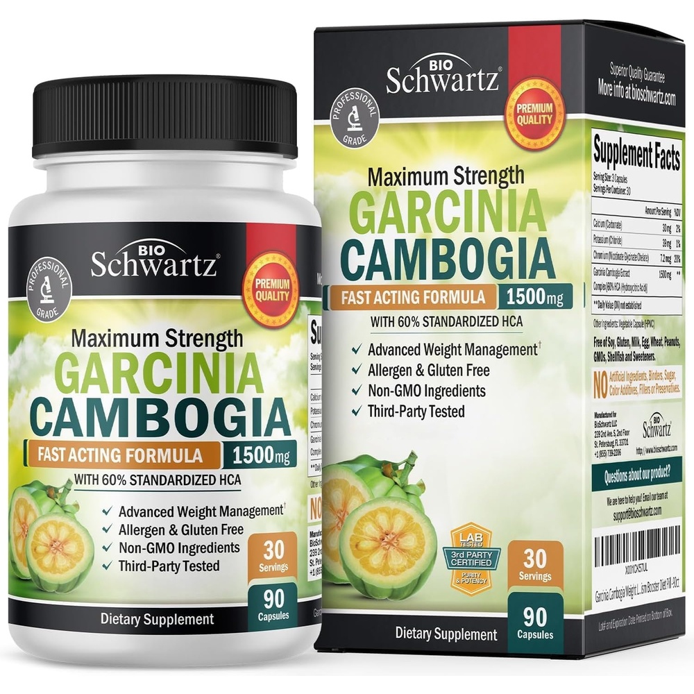 image:imageGarcinia Cambogia Weight Loss Pills  1500mg HCA Pure Extract  Fast Acting Appetite Suppressant  Fat Burner for Women and Men to Help Lose Weight  Carb Blocker Metabolism Diet Pill  90 Capsules90 Count Pack of 1
