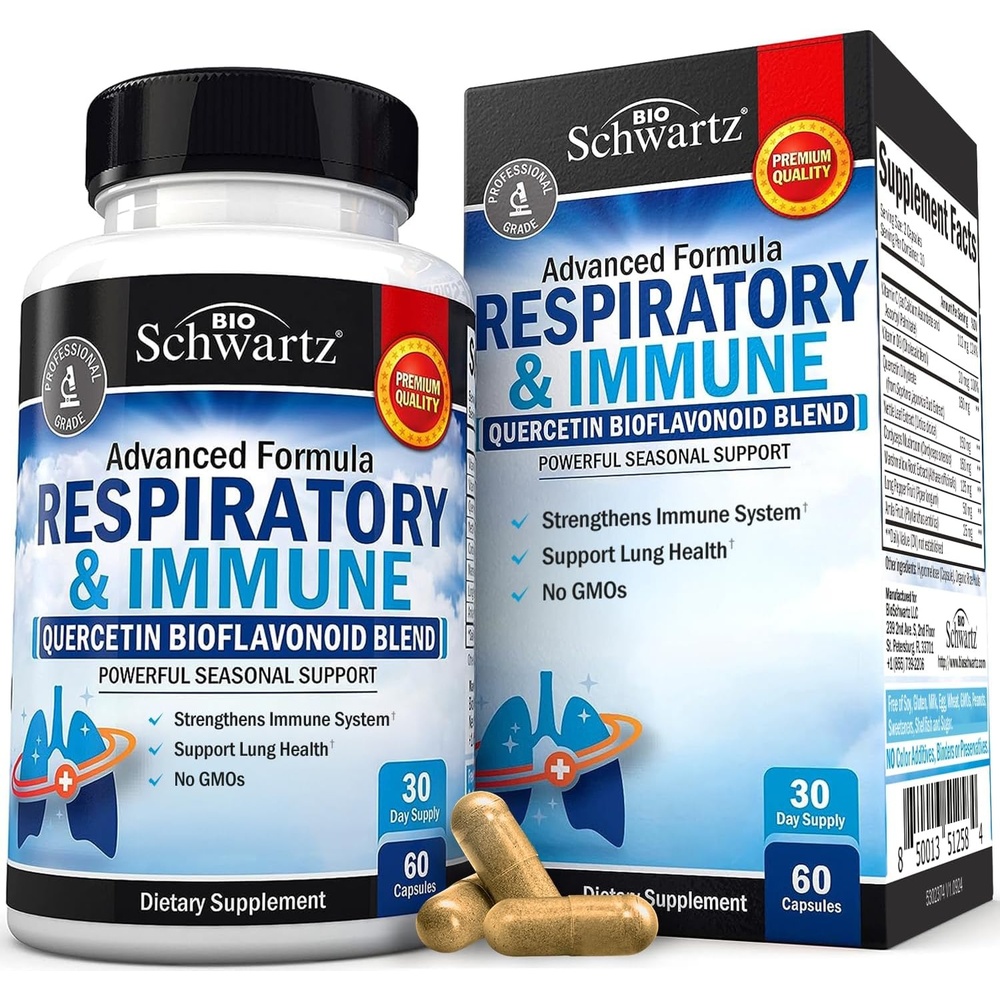 image:imageLung Detox Respiratory amp Immune Support Supplement with Quercetin Vitamin D amp Cordyceps Helps Soothe Respiratory Tissues While Loosening Mucus Lung Cleanse Vitamins for Women amp Men 60 Capsules
