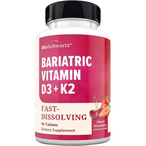 BioSchwartz Bariatric B12 Plus Dissolvable Tablets – 1000mcg Vitamin B12, Vitamin B6, Folate, Biotin – Cherry Strawberry Flavor, 3-Month Supply, Third Party Tested, for Bariatric Patients, 90 Count(Bariatric D3+K2 (90 Count))