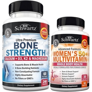 BioSchwartz Bone Strength Mineral Supplement with Calcium and Magnesium (2 Month Supply) Plus Daily Multivitamin for Women 50 & Over (1 Month Supply)