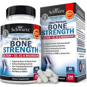 BioSchwartz Bone Strength Supplement – Gentle Non-Constipating Bone Health Supplement for Women & Men with 9-in-1 Complex with Calcium Magnesium Zinc D3 K2 & More – 3rd Party Tested – 1 Month(240 Count (Pack of 1))