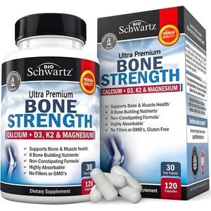 BioSchwartz Bone Strength Supplement – Gentle Non-Constipating Bone Health Supplement for Women & Men with 9-in-1 Complex with Calcium Magnesium Zinc D3 K2 & More – 3rd Party Tested – 1 Month(120 Count (Pack of 1))