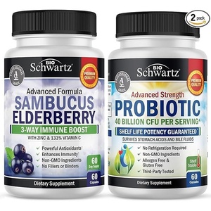 BioSchwartz Elderberry Capsules 60 Count + Probiotic 40 Billion CFU 60 Count Bundle