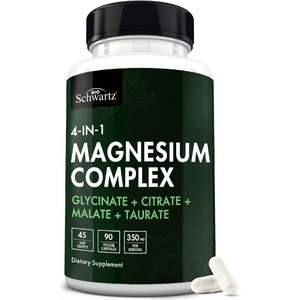 BioSchwartz Magnesium Complex Supplement (90 Capsules) 350mg Magnesium Glycinate Citrate Malate and Taurate Per Serving for Healthy Nerves Muscles Heart Sleep Support (Vegan, Gluten-Free, Non-GMO)