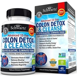 Colon Cleanser and Detox for Digestive Support – 15 Day Fast-Acting Extra Strength Cleanse with Probiotic Fiber, Psyllium Husk and Noni for Constipation Relief and Bloating Support, Non-GMO, 45 Count