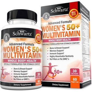 Daily Multivitamin for Women 50 & Over – Memory Support Supplement – Promotes Stress Reduction & Healthy Immune Response – Women’s Multivitamin Supplement Designed for Stomach Comfort – 60 Capsules(Women’s 50+ Multivitamin (60 Count))