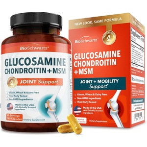 Glucosamine Chondroitin MSM Joint Support Supplement – Collagen Peptides, Turmeric and Ginger, Hyaluronic Acid, Glucosamine Chondroitin Sulfate for Joint Comfort – Gluten Free, Non GMO, 90 Capsules(180 Count (Pack of 1))
