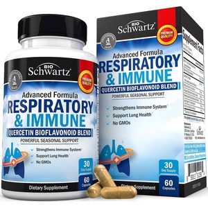 Lung Detox Respiratory & Immune Support Supplement with Quercetin, Vitamin D & Cordyceps, Helps Soothe Respiratory Tissues While Loosening Mucus, Lung Cleanse Vitamins for Women & Men, 60 Capsules